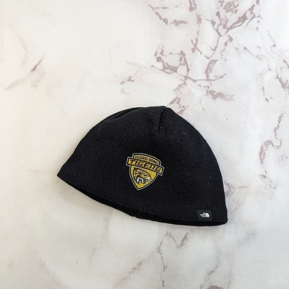 The North Face Beanie Hat Black Skull Cap Fleece Colorado Springs Tigers Hockey - Picture 1 of 9